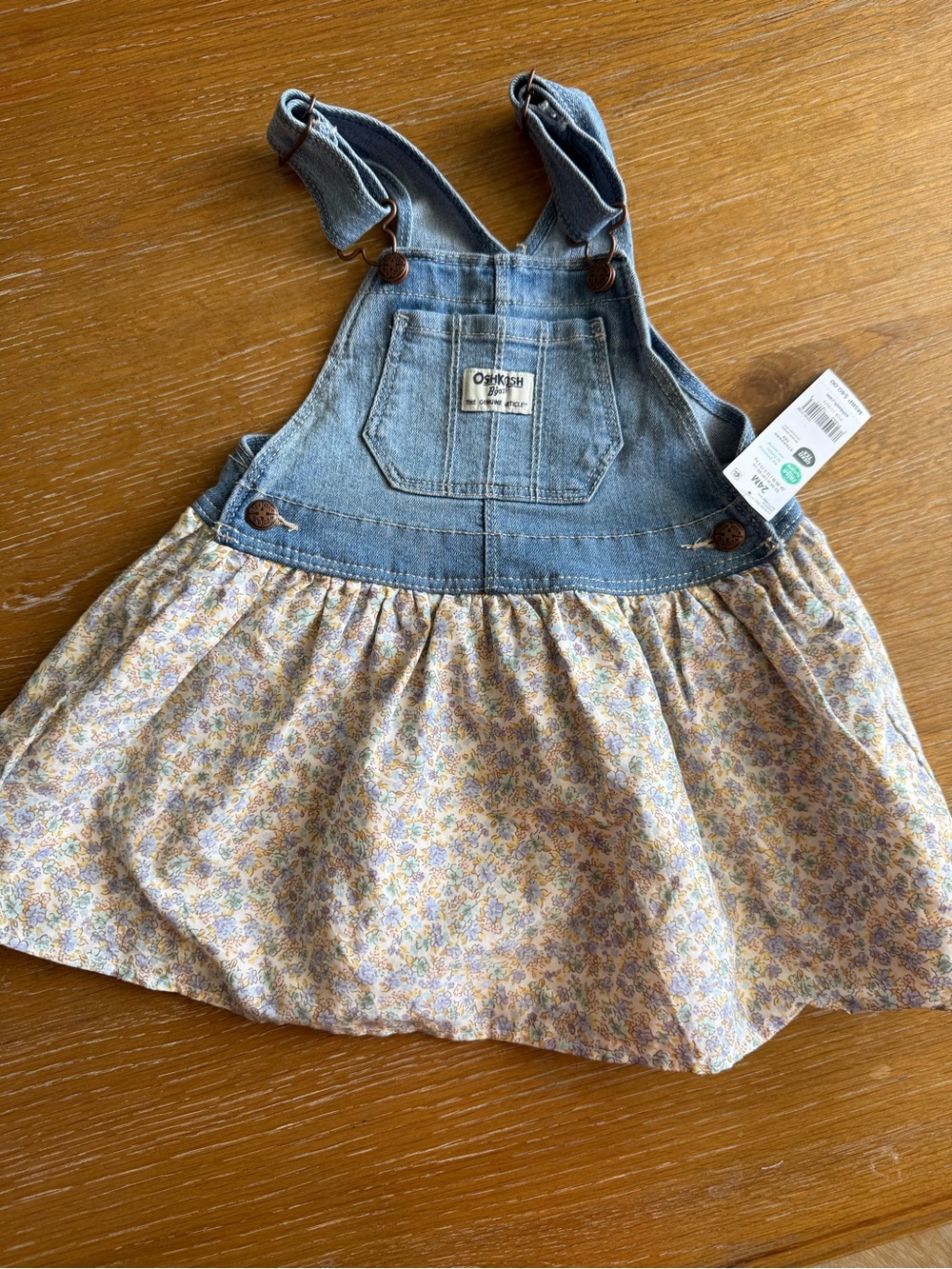 OshKosh B'gosh Blue Denim Top with Yellow Floral Skirt